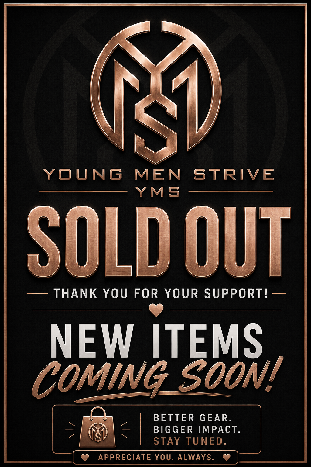 Sold Out – New Items Coming Soon